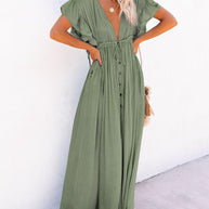 WW | Stilvolles Maxikleid mit Flatterärmeln für Frauen