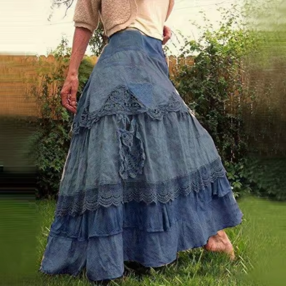 WW | Langer Lagenrock Im Boho-Stil