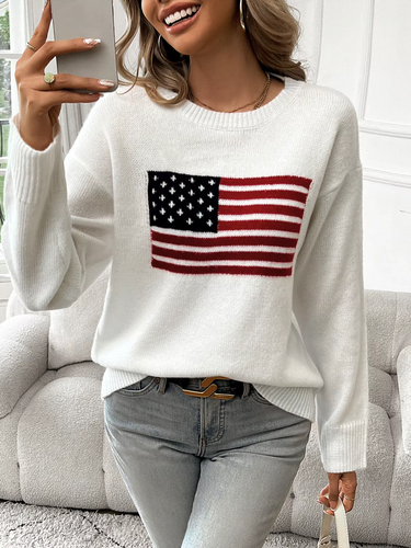 WW | Baumwollstrickpullover Mit Rundhalsausschnitt