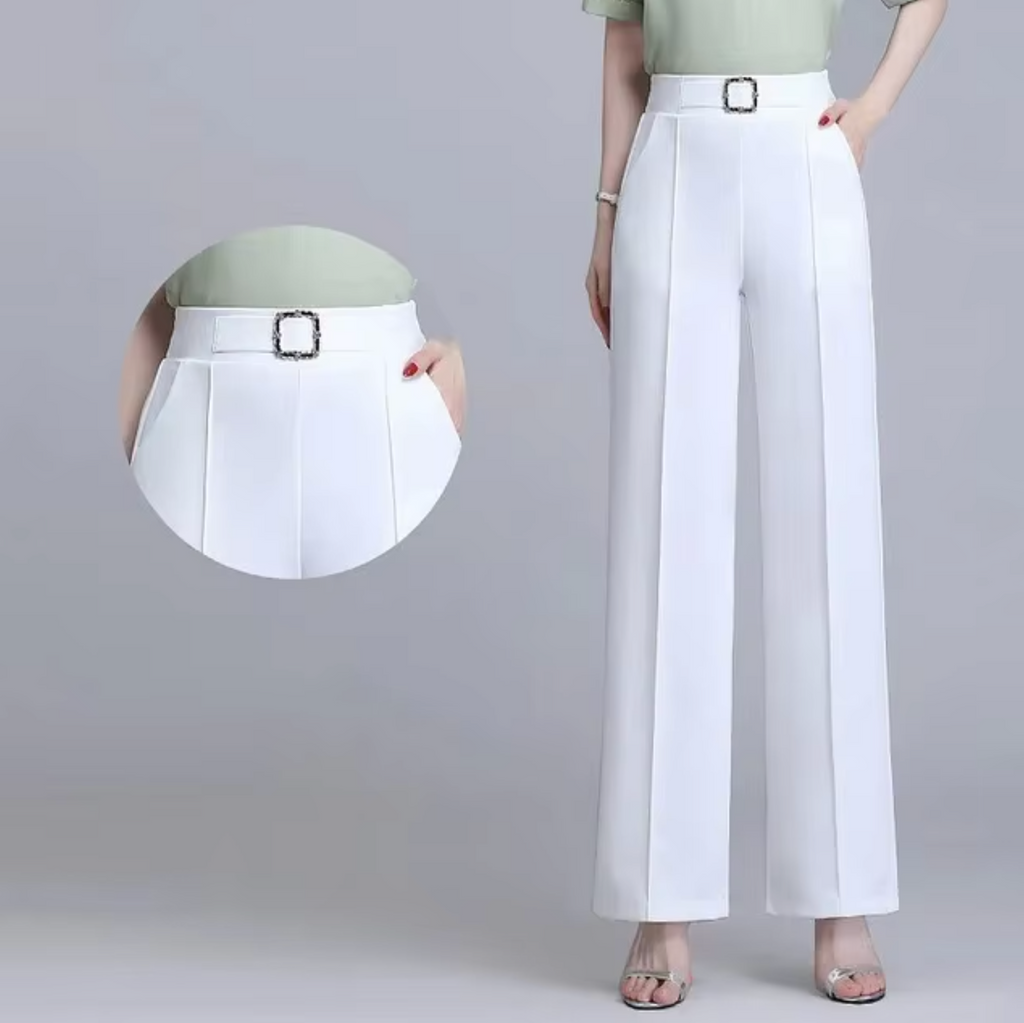 WW | Hochtaillierte Seidenhose mit Weitem Bein