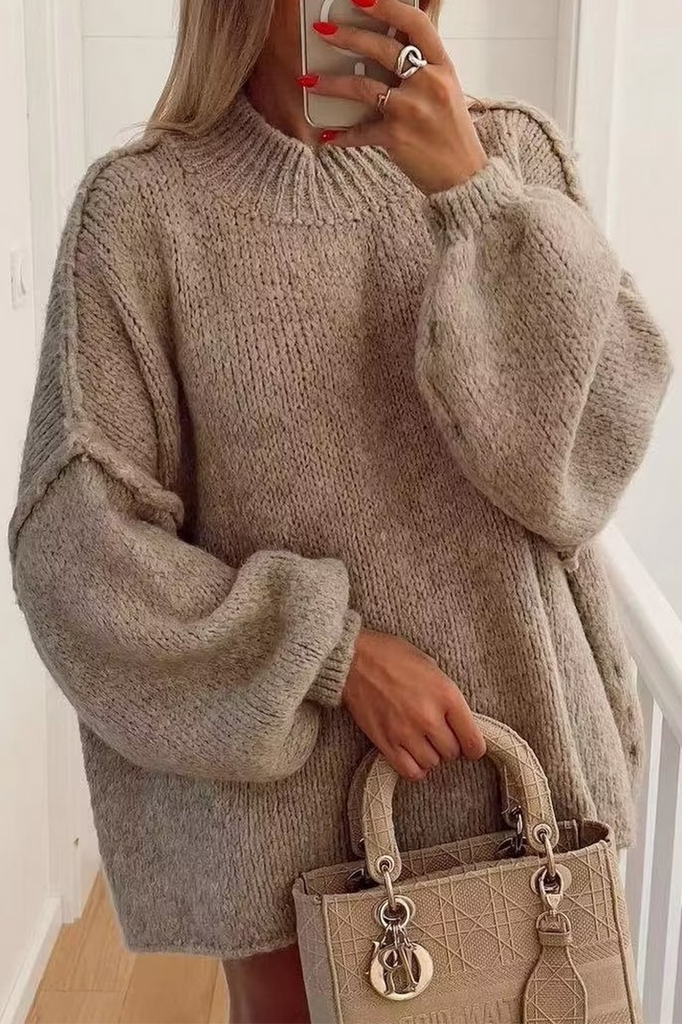 WW | Einfarbiger Pullover Mit Rundhalsausschnitt Für Den Täglichen Gebrauch Ideal Für Jeden Anlass