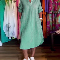 WW | Gestreiftes Hemdkleid In Lässiger Passform