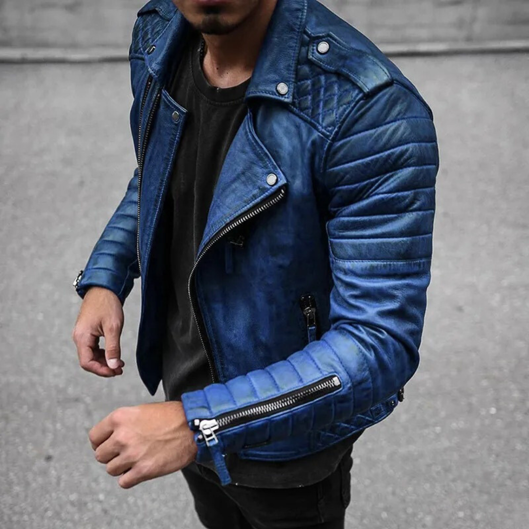 Lederjacke mit weichem Leder und klassischem Schnitt