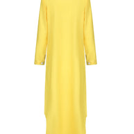WW | Kleid mit Gesichtsdruck und Kragen in Gelb
