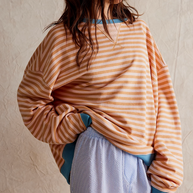 WW | Lässiges Gestreiftes Sweatshirt Mit Kontrastierenden Akzenten Für Damen
