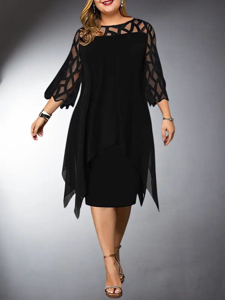 WW | Elegantes Plus Size Spitzen Midi Kleid