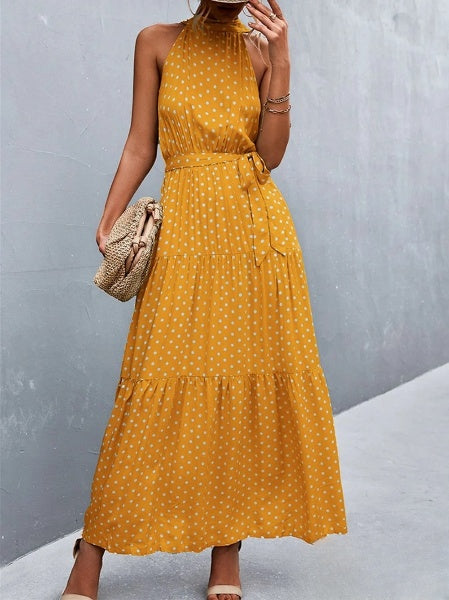 WW | Jumpsuit mit Halsband und Volant Polka-Druck, Bestseller