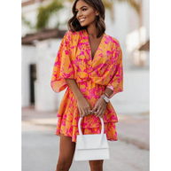 Farbiges Mini-Sommerkleid für Frauen