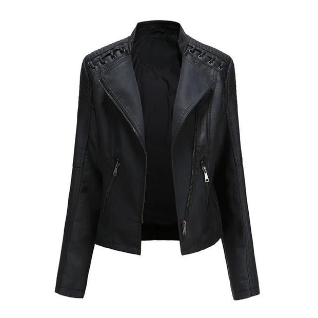 WW Biker Jacke | Trendige Jacke in Lederoptik für Frauen