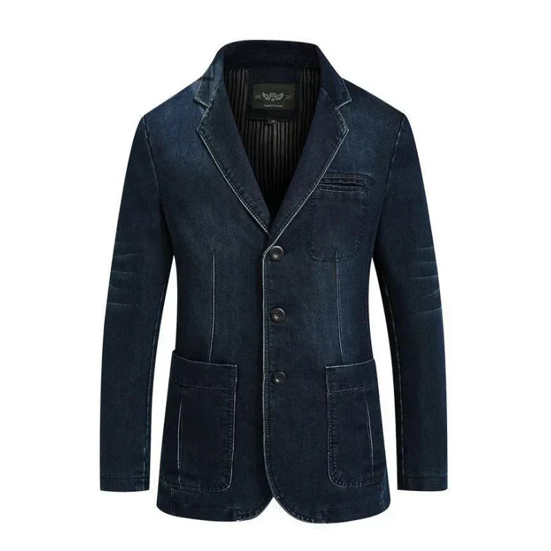 W&W Mode | Herren Denim Baumwolle Blazerjacke