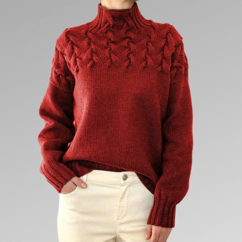 Eleganter Pullover aus Zopfstrick