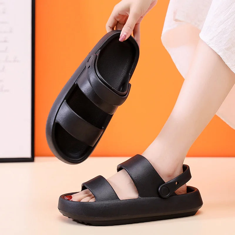 W&W Mode - Orthopädische Sandalen | Comfort Plus Pantoletten mit Doppelriemen | Gepolsterte, lässige Slip-On-Sandalen