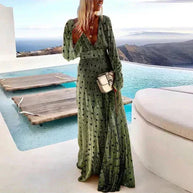 WW | Elegantes Gefaltetes Maxi-Kleid für Damen