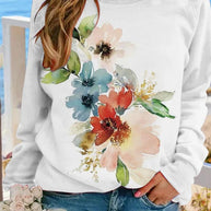 WW | Gemusterter Druck Rundhals Sweatshirt
