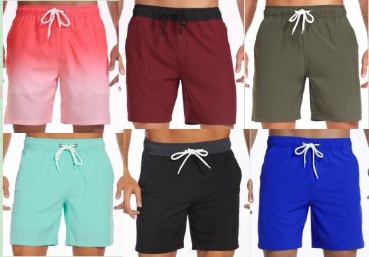 WW | Elastischer Bund, Einfarbig, Atmungsaktiv, Badehose für Herren