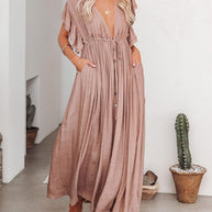 WW | Stilvolles Maxikleid mit Flatterärmeln für Frauen