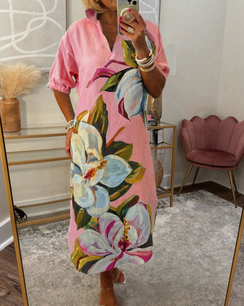 WW | Lockeres Freizeitkleid mit Blumendruck