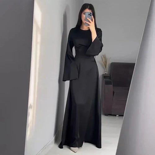 W&W Mode | Lange Frauenkleider Aus Satin Stil