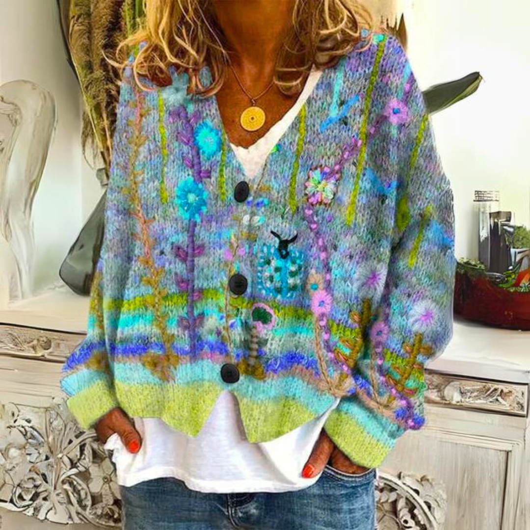 WW | Luxuriöse bedruckte Strickjacke