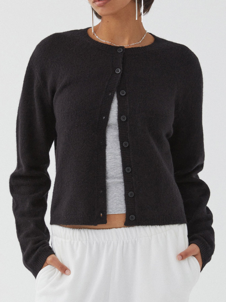 WW | Bunter Unifarbener Damen-Cardigan