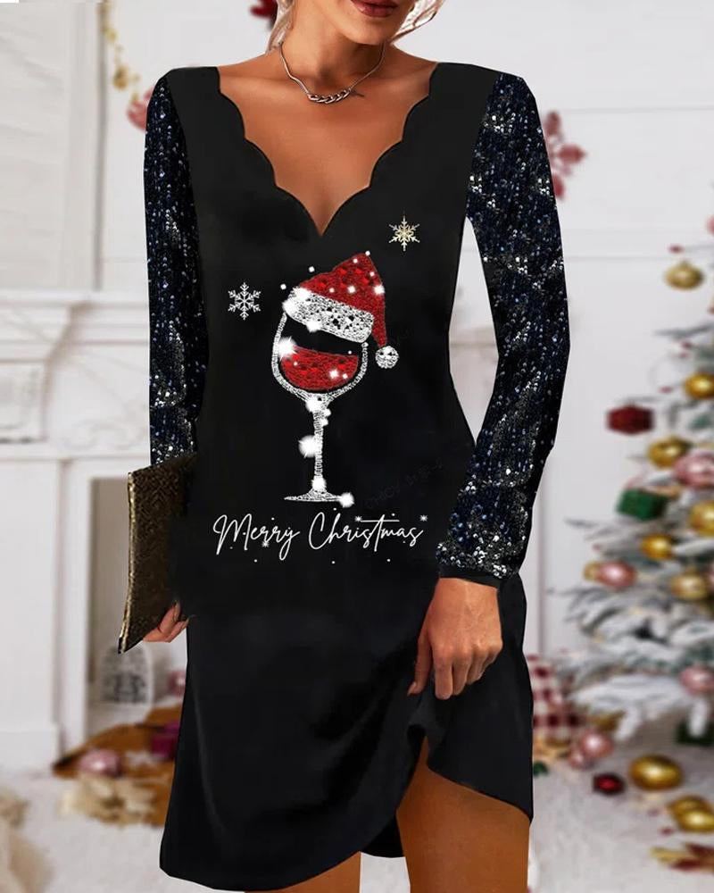 W&W Mode | Bequem Chic V-Ausschnitt Cheer Dress