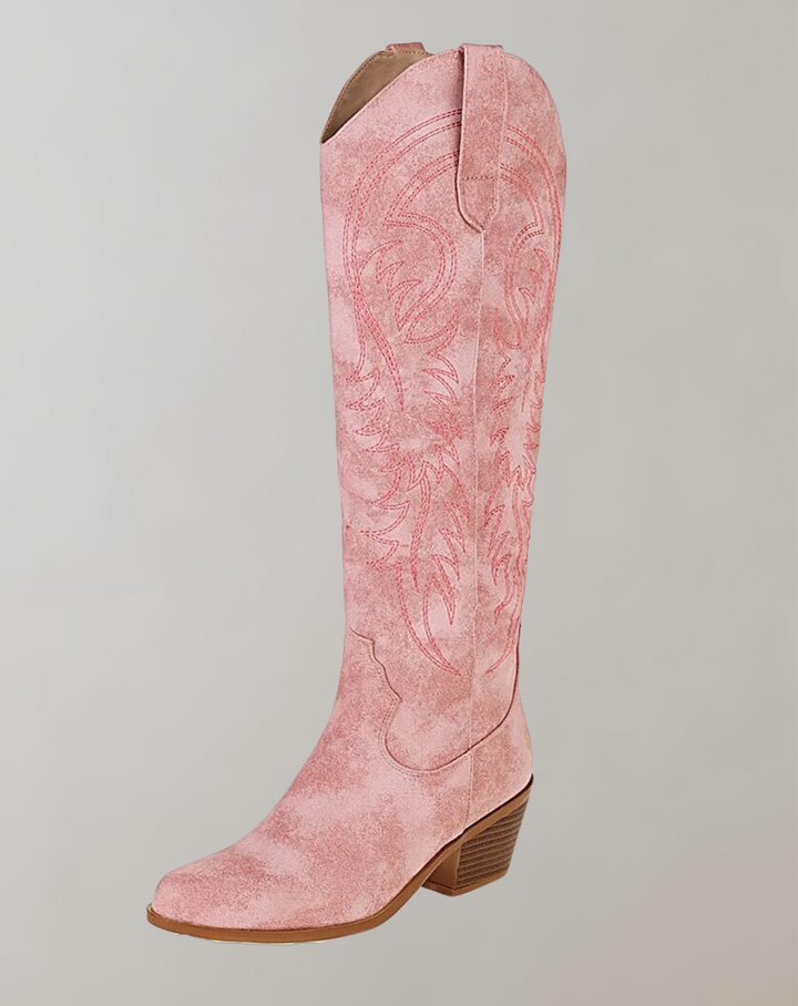 W&W Mode | Bestickte Kniehohe Westernstiefel