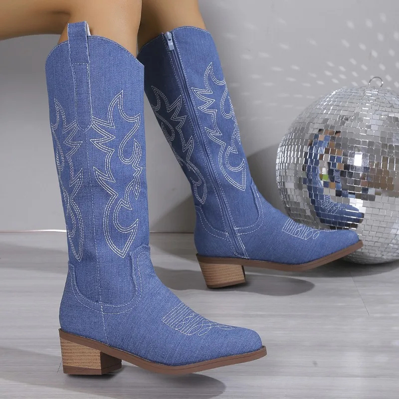 WW | Cowboy Boots Aus Denim