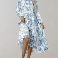 WW - Neue Langarm Frauen Midi-Kleid