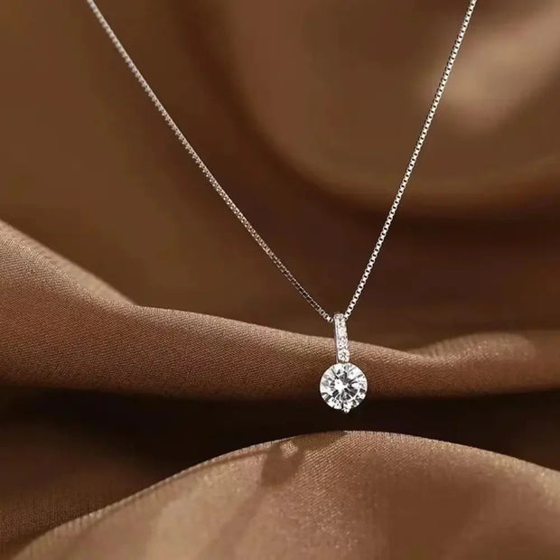 WW | Sterling Silber Runde Zirkon Kette