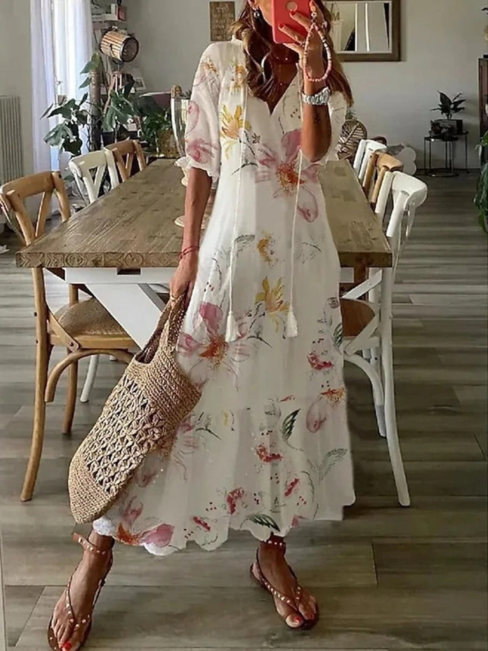 W&W Mode | Sommer Midi Kleid Mit Licht Design