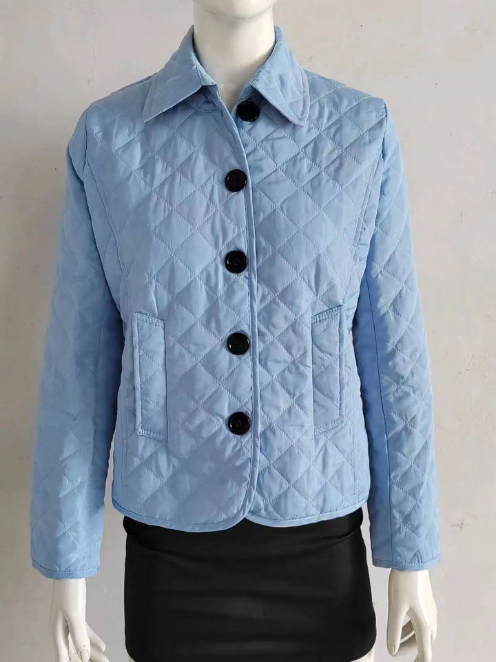 W&W Mode | Kurze Gesteppte Damenjacke Mit Knöpfen Und Kragen, Elegant