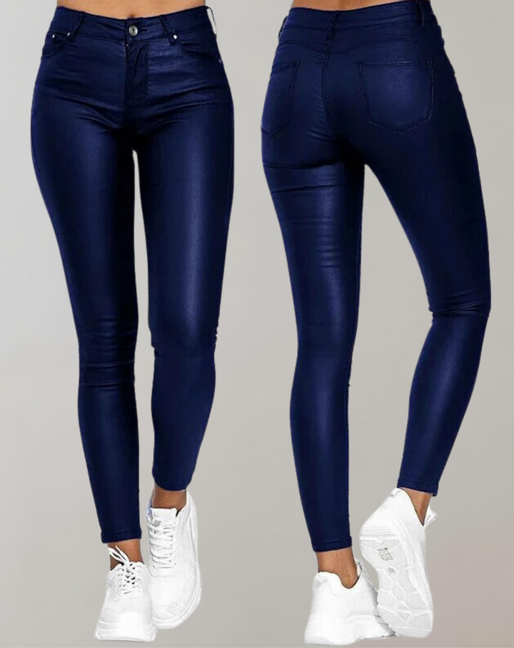 W&W Mode | Damen PU Lederhose Skinny High Waist