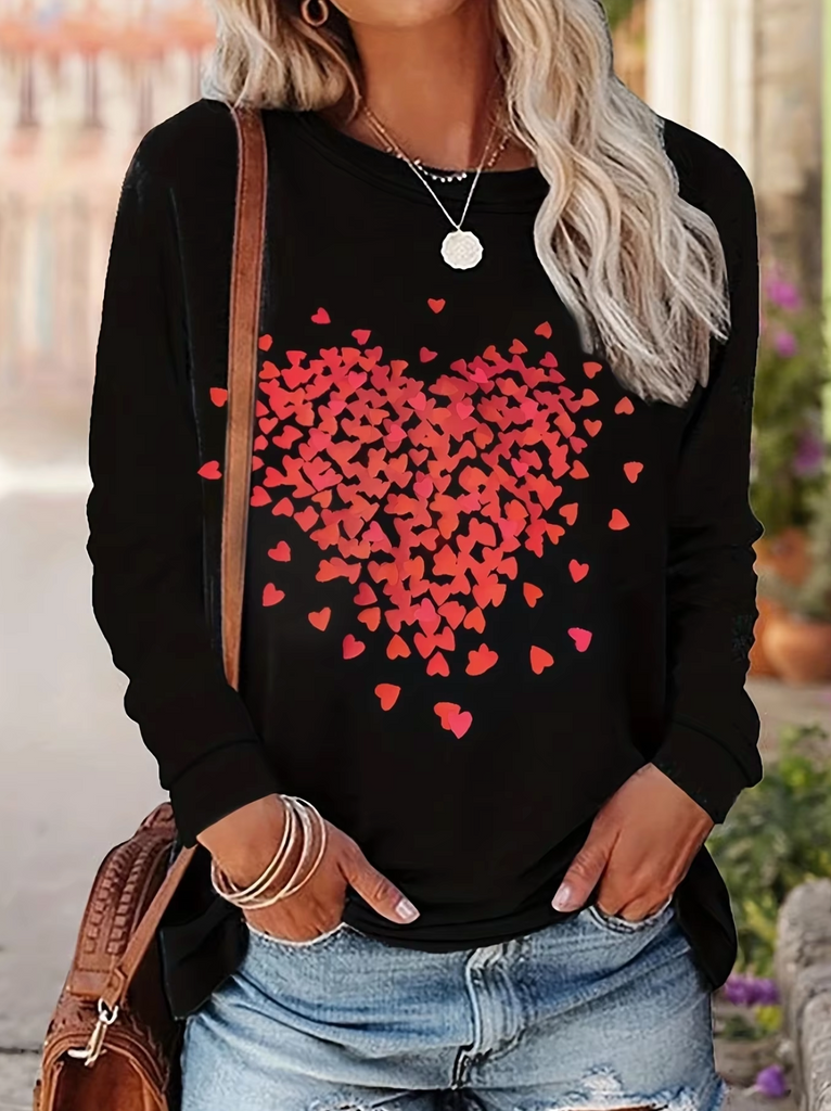 WW | Baumwollgestricktes Top mit Herzdruck