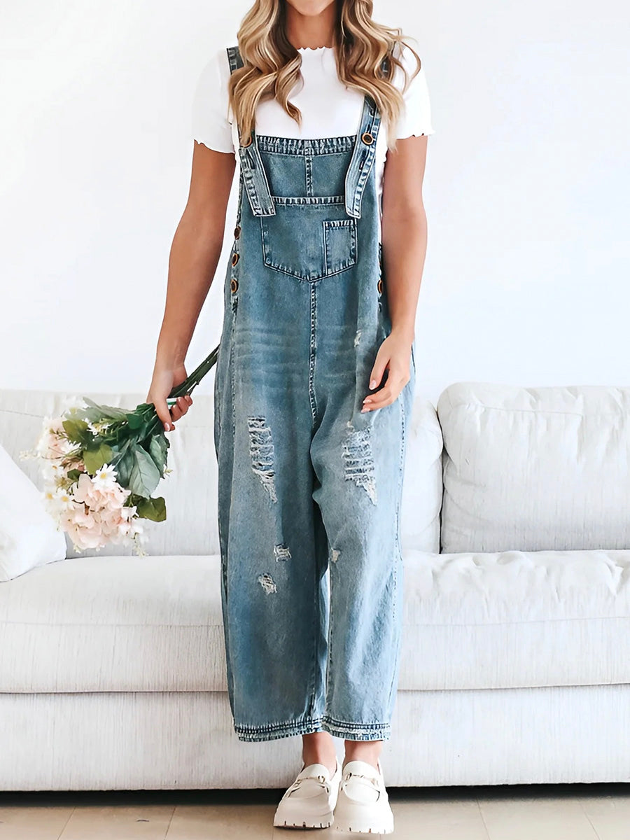WW | Denim Jumpsuit Damen Baggy Jeans Overall