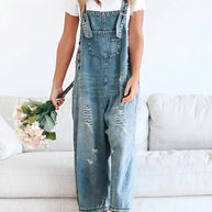 WW | Denim Jumpsuit Damen Baggy Jeans Overall