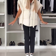 WW | Jacken mit Kapuze Einfarbig Reißverschluss und Kurzen Ärmeln