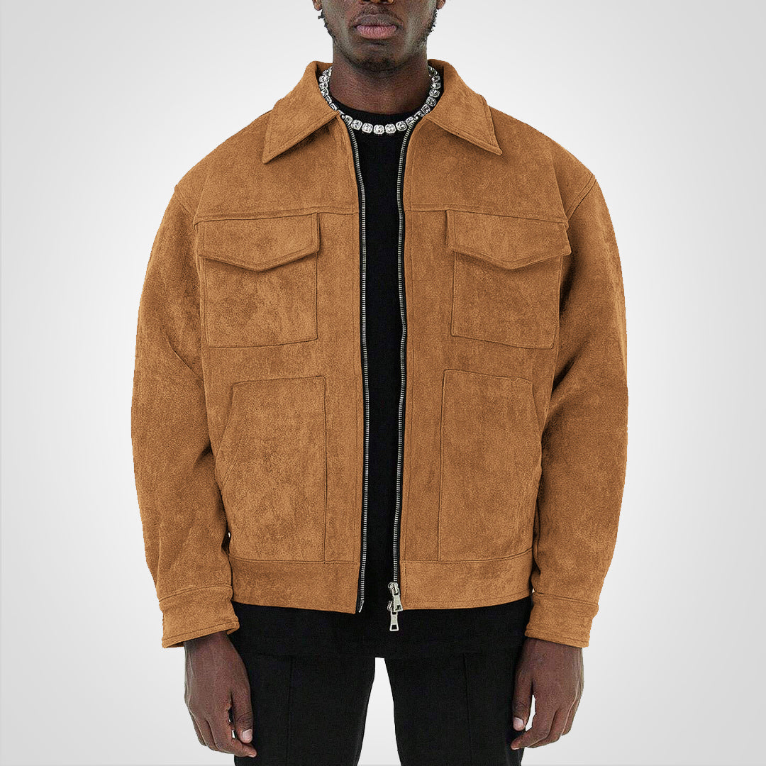 W&W Mode | Kurzes Wildlederjacke Mit Reißverschluss Stil & Komfort
