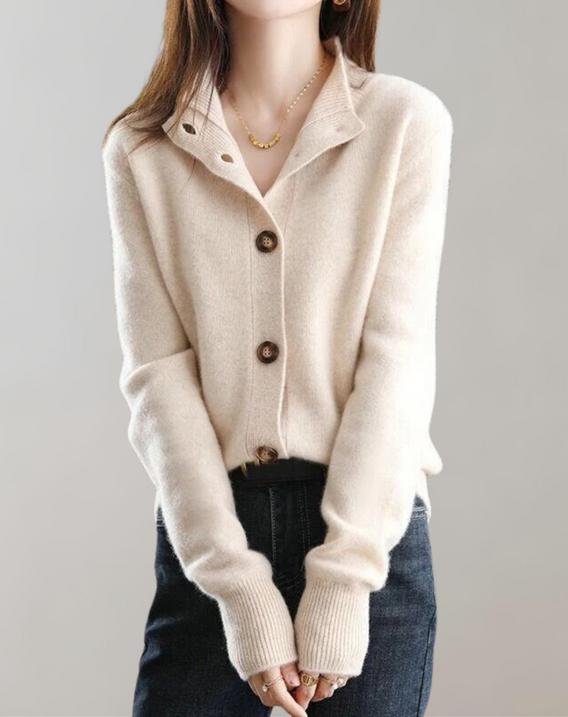 WW | Eleganter Einreihiger Strickpulli