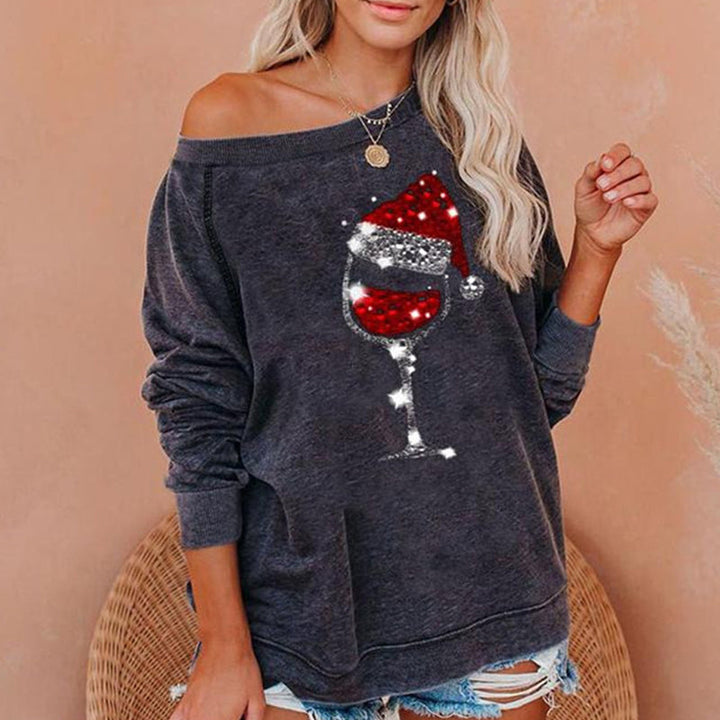 W&W Mode | Festliche Cheers Weinglas Sweatshirt
