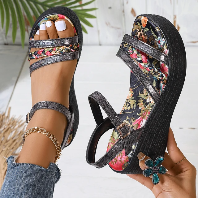 WW | Runde Nase Bequeme Floral Designer Schuhe