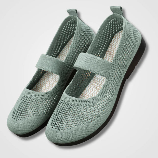 WW | Orthopädische Luftige Gestrickte Riemenflachschuhe