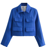 WW | Bomberjack Damen Kurzjacke mit Vier Fronttaschen und Minimalistischem Design