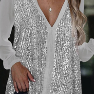 WW | Locker Fallende Damenbluse Mit V-Ausschnitt Elegantes Top