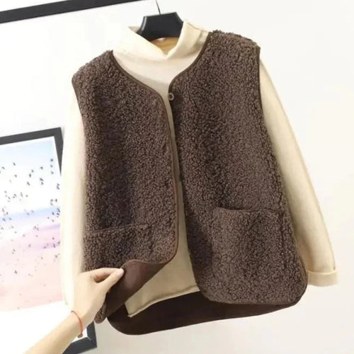 WW | Warm Ohne Ärmel Für Frauen Knopfverschluss