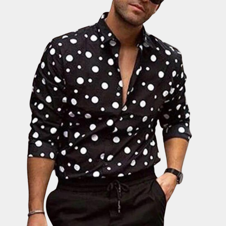 W&W Mode | Herren Hemd Trendige Gepunktete Schicke Shirt Für Männer