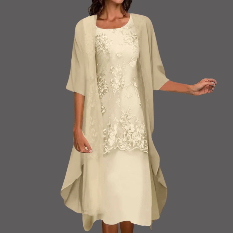 WW | Damen Stilvolles Kleid mit Cardigan Midi