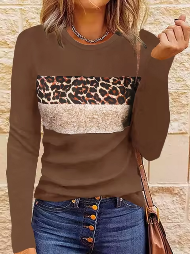 WW | Langarm-T-Shirt mit Leopardenmuster