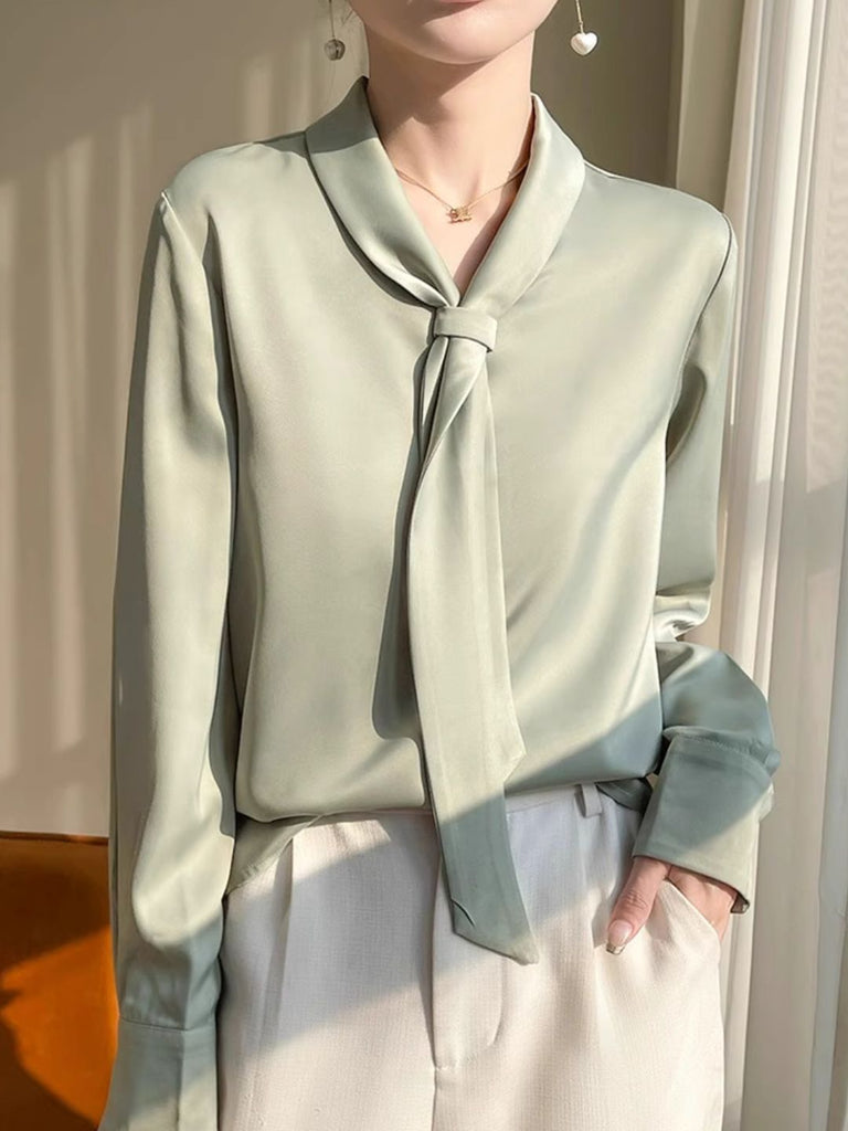 WW | Elegantes Langarmshirt mit Fließendem Kragen