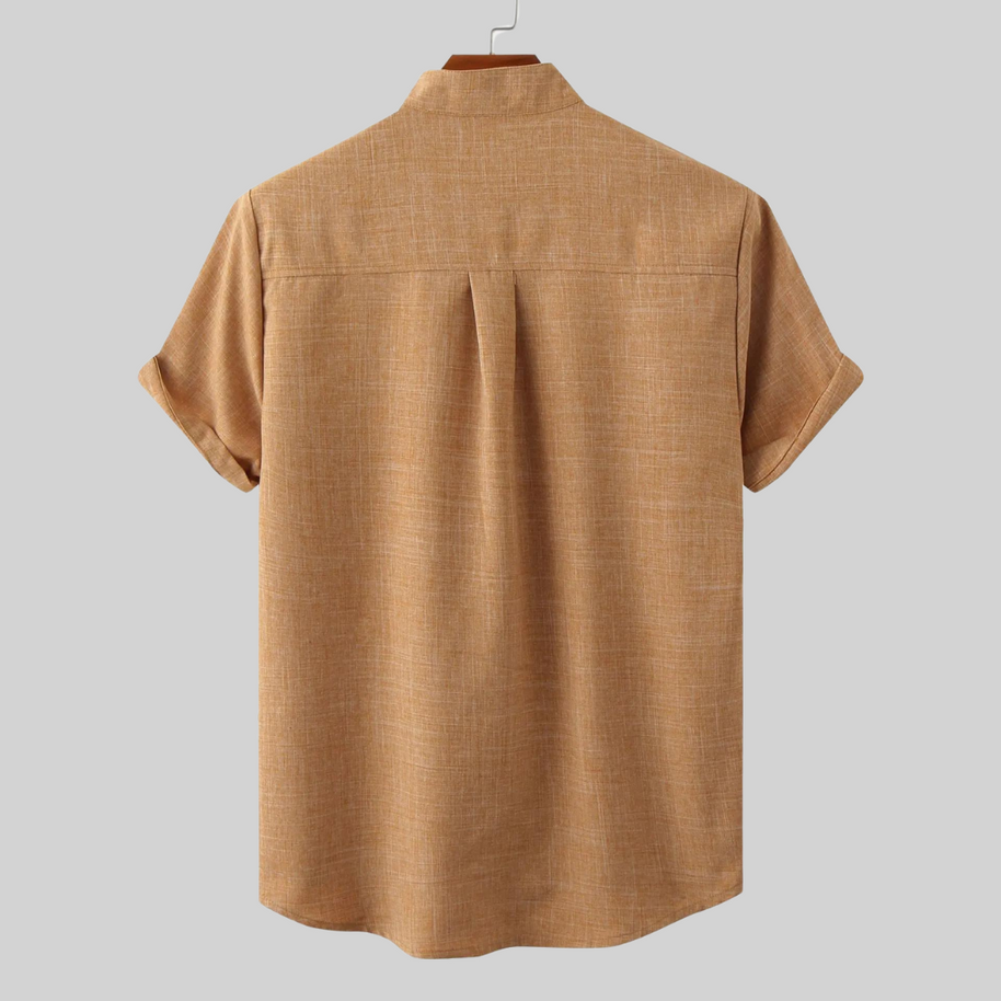 WW Leinen T-Shirt - Boho - Einfarbig Schmale Passform
