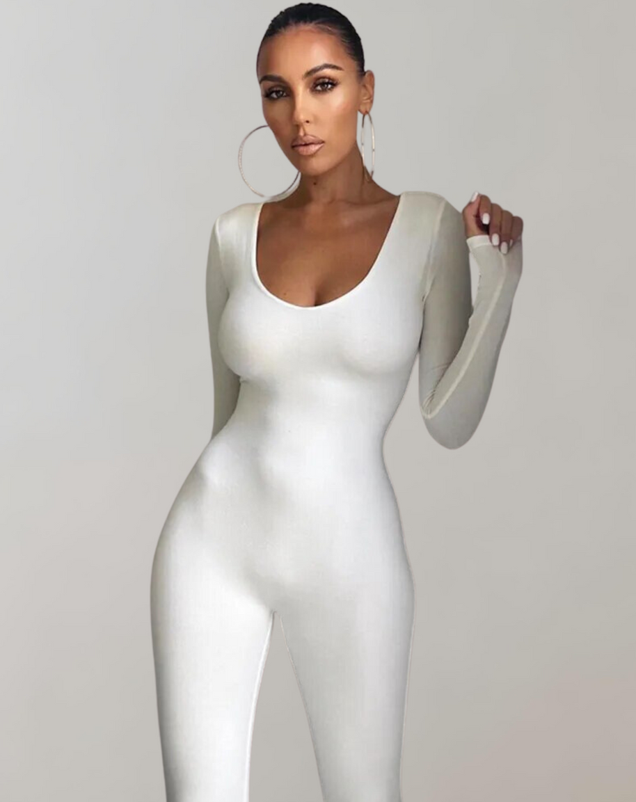 WW - Langärmeliger Schlitzausschnitt Jumpsuits